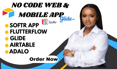 I will build mobile hybrid apps using AppSheet, FlutterFlow, Glide Apps, Airtable, Softr