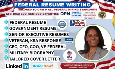 I will write a professional federal resume USAJOBS executive and government resume