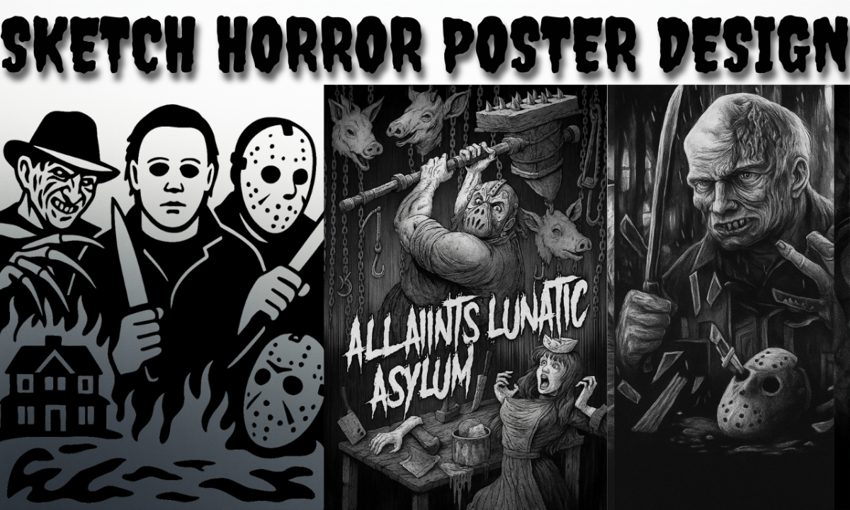 I will 70s 80s retro vintage horror movie poster horror dark art illustration poster