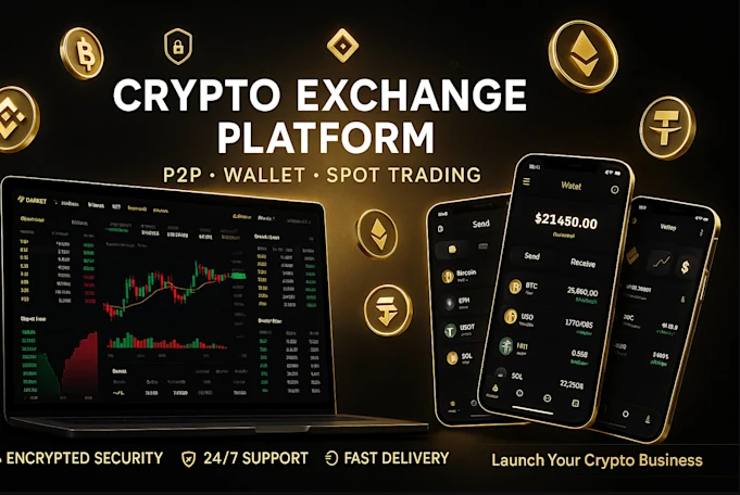 I will build crypto exchange websites, P2P trading platforms, and secure crypto wallets