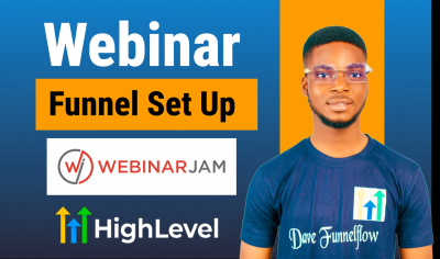 I will set up GHL Webinar Funnel & Automations with WebinarJam or EverWebinar