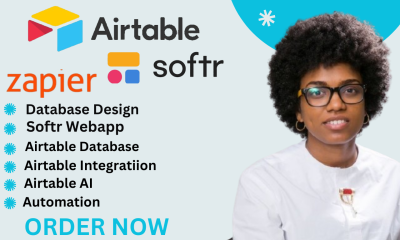 I will setup Airtable, Airtable Integration, Airtable Database Softr, Client Portal, AI