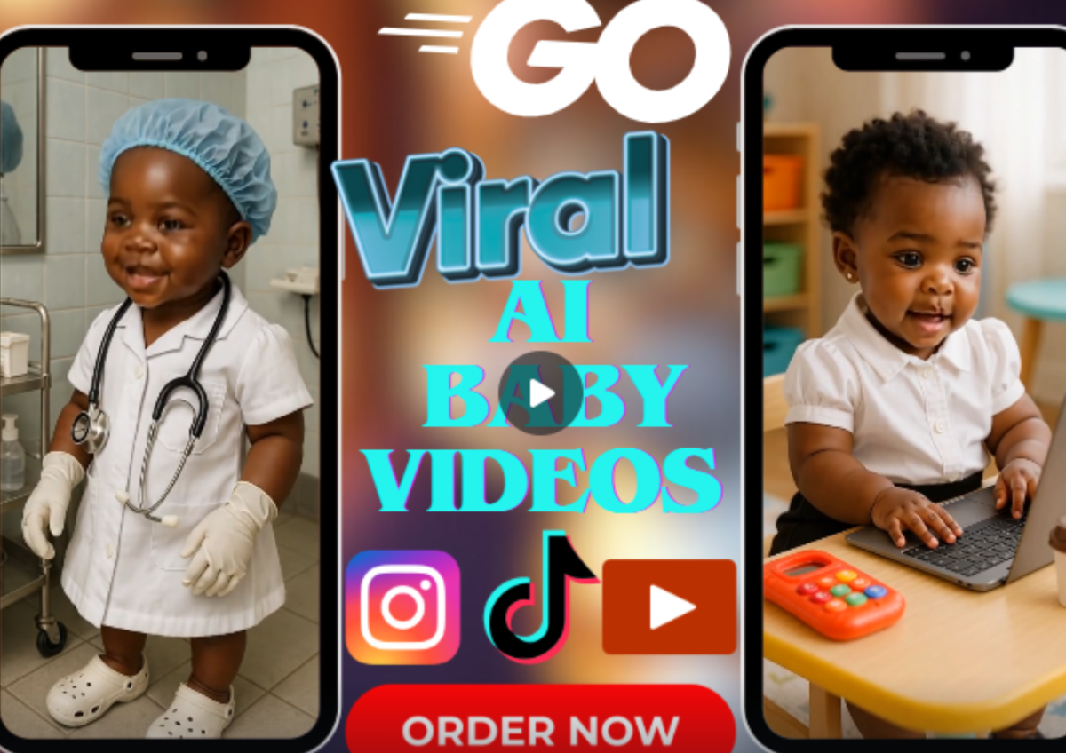 I will create hilarious viral AI baby talking videos, AI podcast lookalike baby, AI avatar
