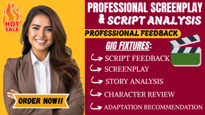 I will give expert feedback on your movie script or adapted screenplay