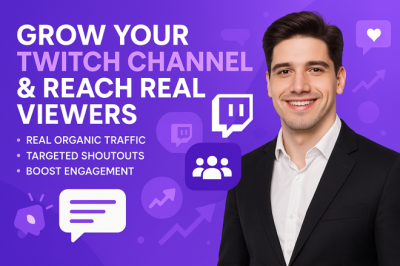 I will do Twitch channel promotion, stream package, chatters, and channel monetization