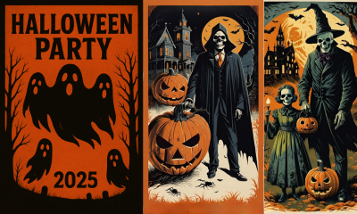 I will create 70s 80s Creepy Vintage Halloween Horror Poster Metal Dark Art Design Gore Heavy