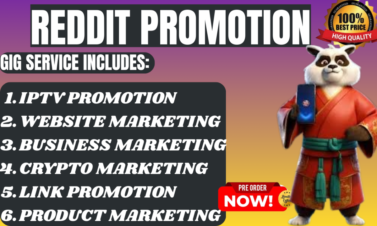 I will do Reddit marketing for ecommerce store, business IPTV website, crypto product SEO