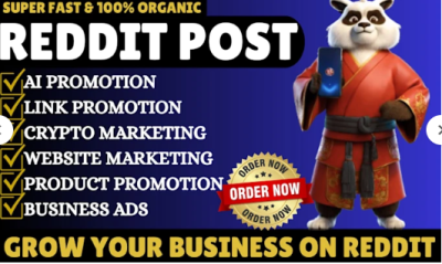 I will do Reddit post to boost ecommerce business AI website game app crypto management