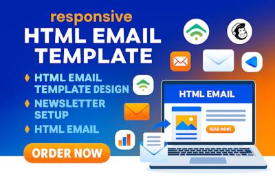 I will design responsive HTML email template for newsletter email marketing campaign