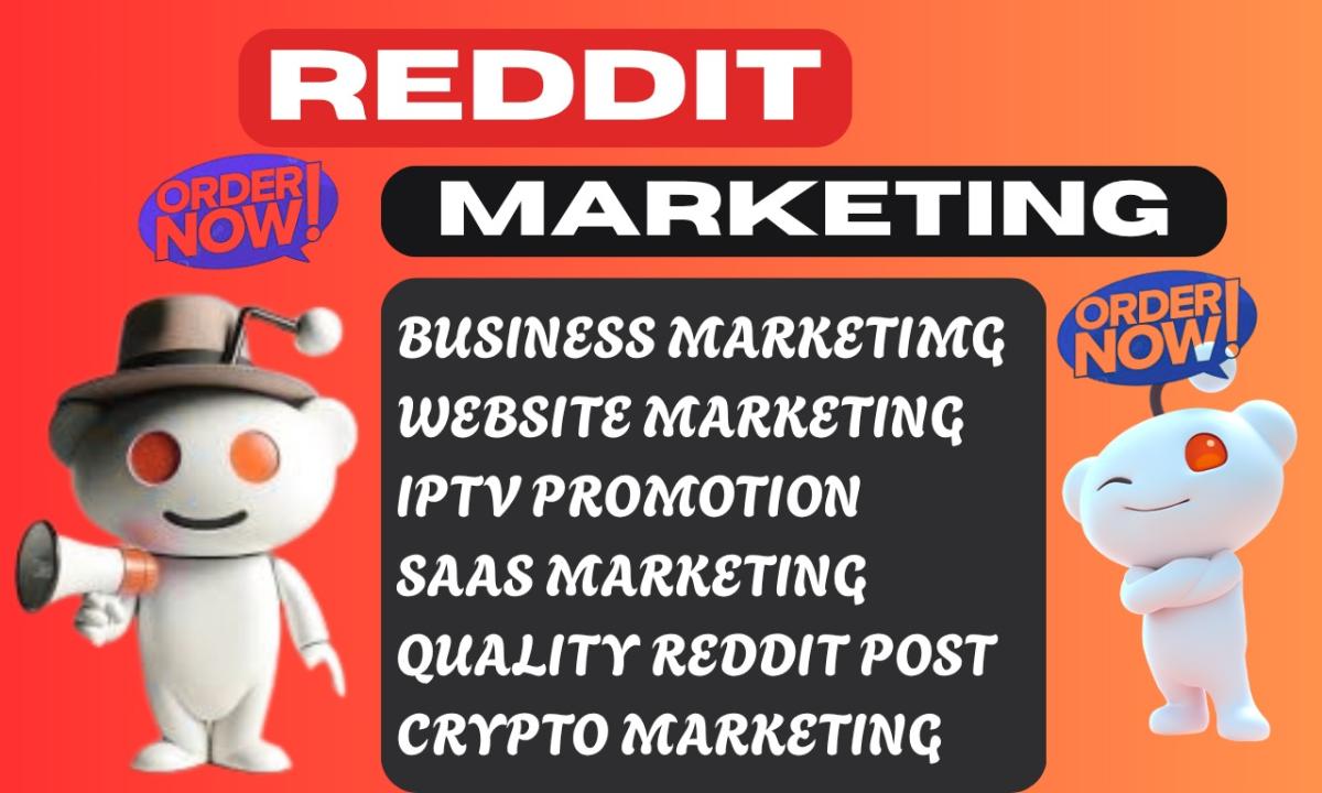 I will do Reddit post upvote for crypto IPTV SaaS or AI app business website promotion