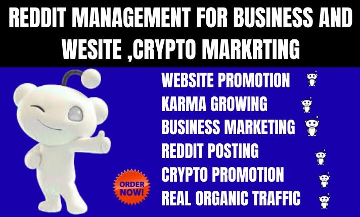 I will Reddit management, eCommerce, Crypto, Business Website, Product SEO to Boost Sale