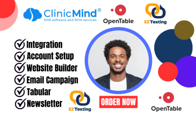 I will setup Bookstrum Clinicminds OpenTable EZTexting