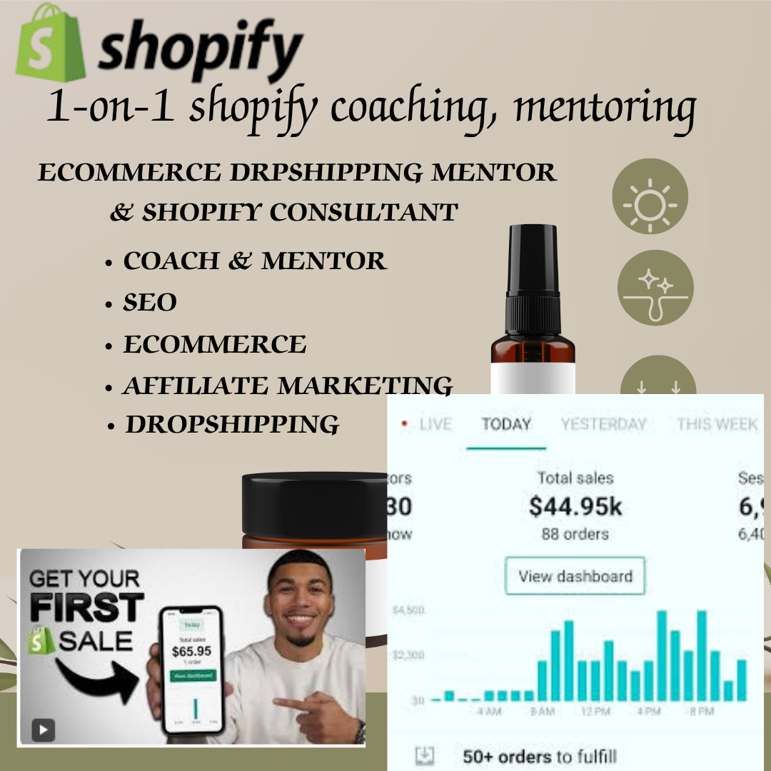 I will be your Shopify Mentor, Coach, SEO, TikTok & Ecommerce Marketing Expert