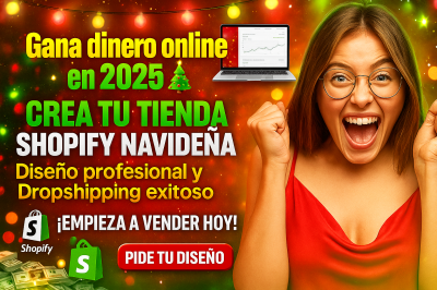 Diseño de Tienda Shopify Navideña, Página Web y Ecommerce Dropshipping Sitio Web
