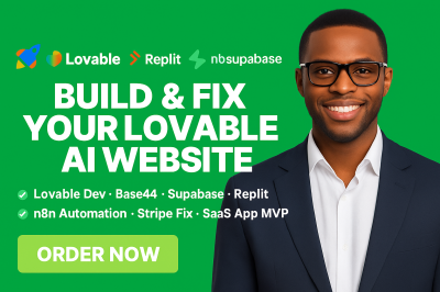 Create, Fix, Lovable AI Website, Supabase, Base44, Replit & N8N Automation Bug Fix