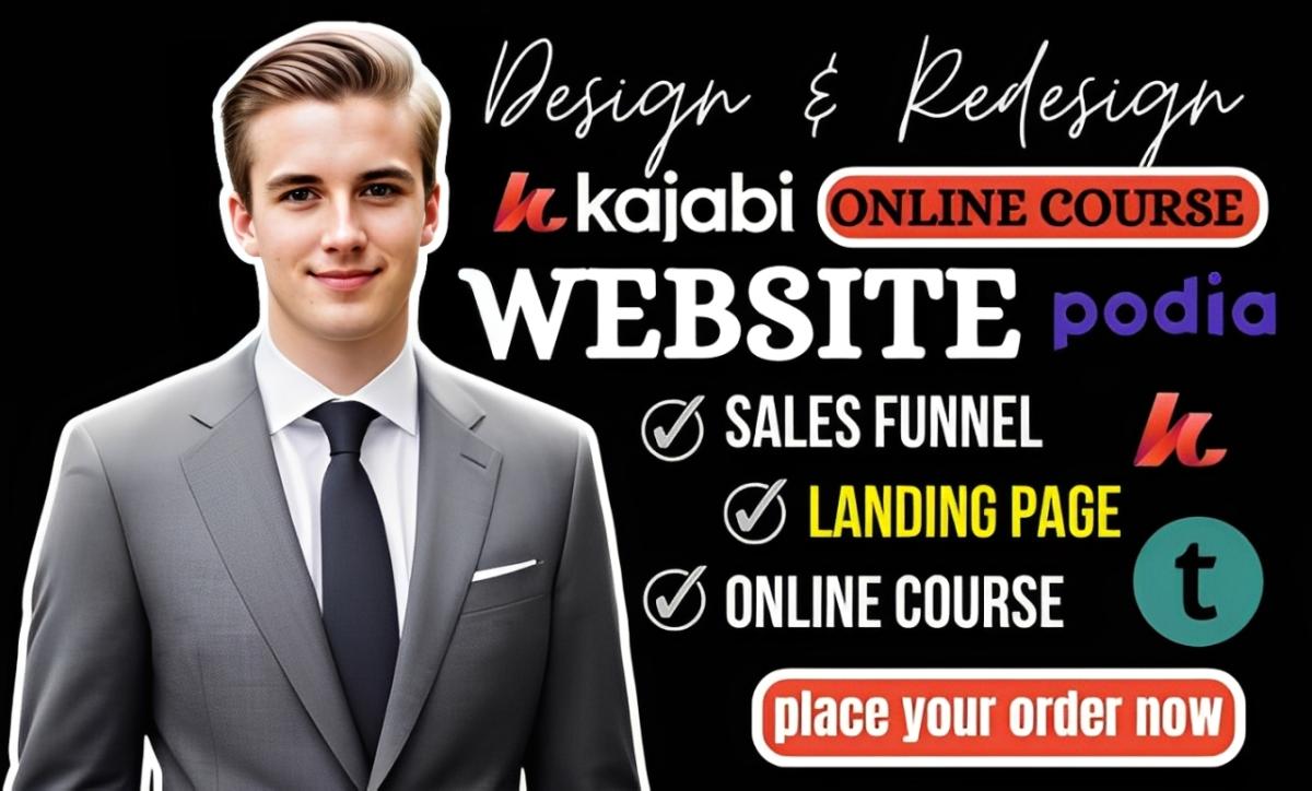 I Will Create Kajabi Online Course Content, Kajabi Course Website, Kajabi Sales Funnel