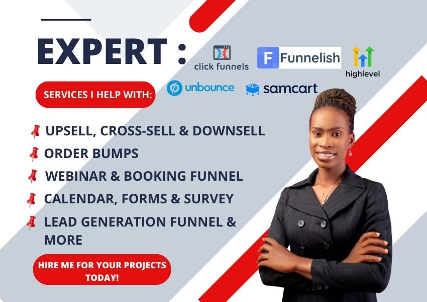 I will clone, redesign GHL Funnelish advertorial Kajabi upsell landing page sales funnel