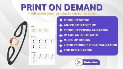 I will do Shopify POD Zakeke Customly Kickflip Lumise 2D 3D T-Shirt Website Printify