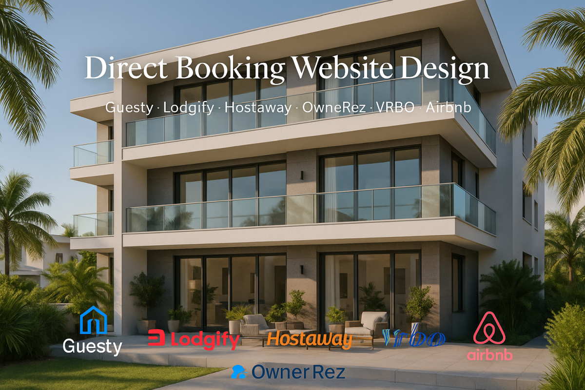 I will develop direct booking website Guesty Lodgify OwnerRez VRBO Hostaway Hostfully