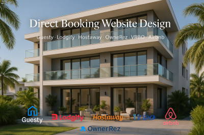 I will develop direct booking website Guesty Lodgify OwnerRez VRBO Hostaway Hostfully