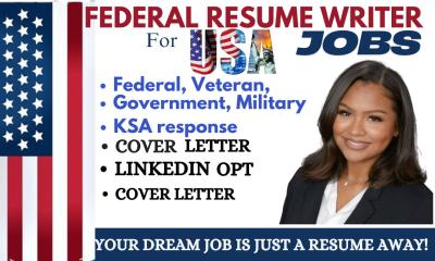 I will write federal resume writing, executive resume, government resume writing