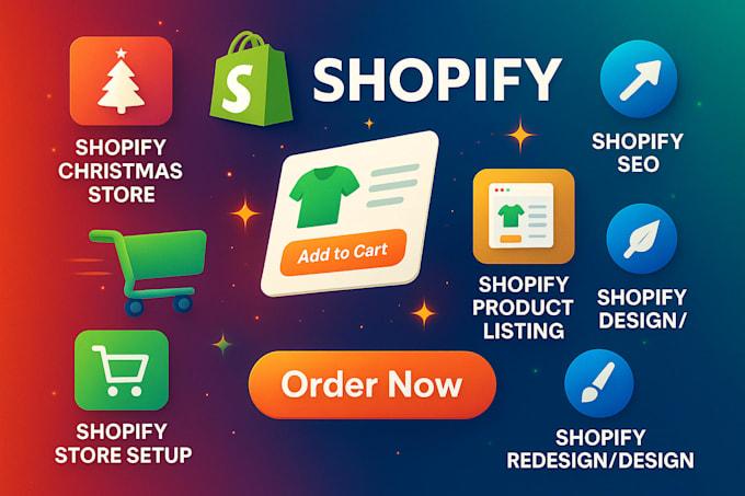 I will design, redesign, set up your Christmas Shopify store with SEO and product listing