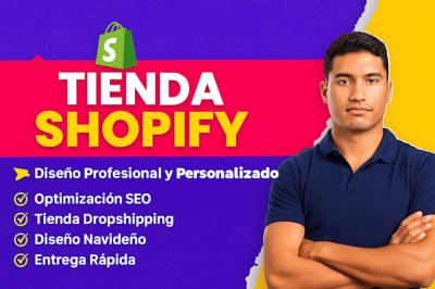 I will diseñaré tu tienda Shopify, sitio web, dropshipping y tienda Shopify navideña