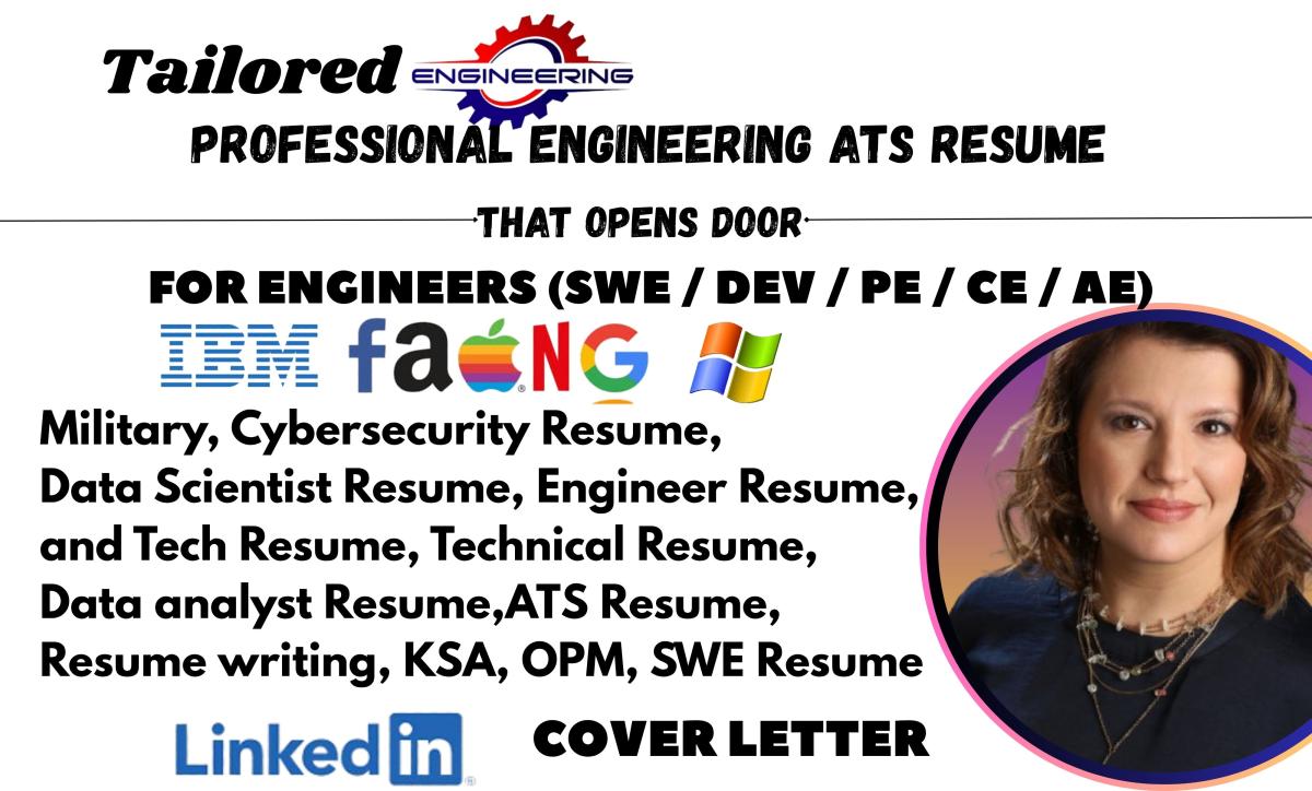 I will write ATS Engineering Resume, Software Engineering Resume, Federal USAJOBS Resume