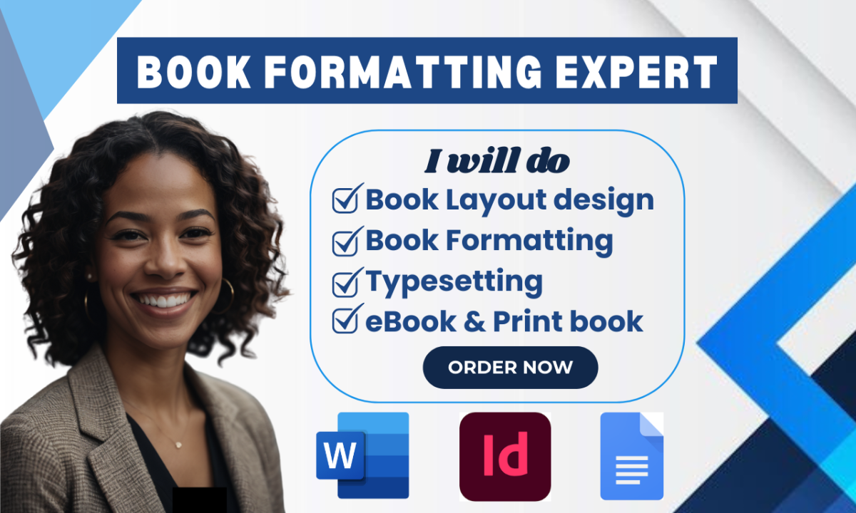 I Will Be Your Formatter and Typesetter on Adobe InDesign, MS Word, eBook, Print Book