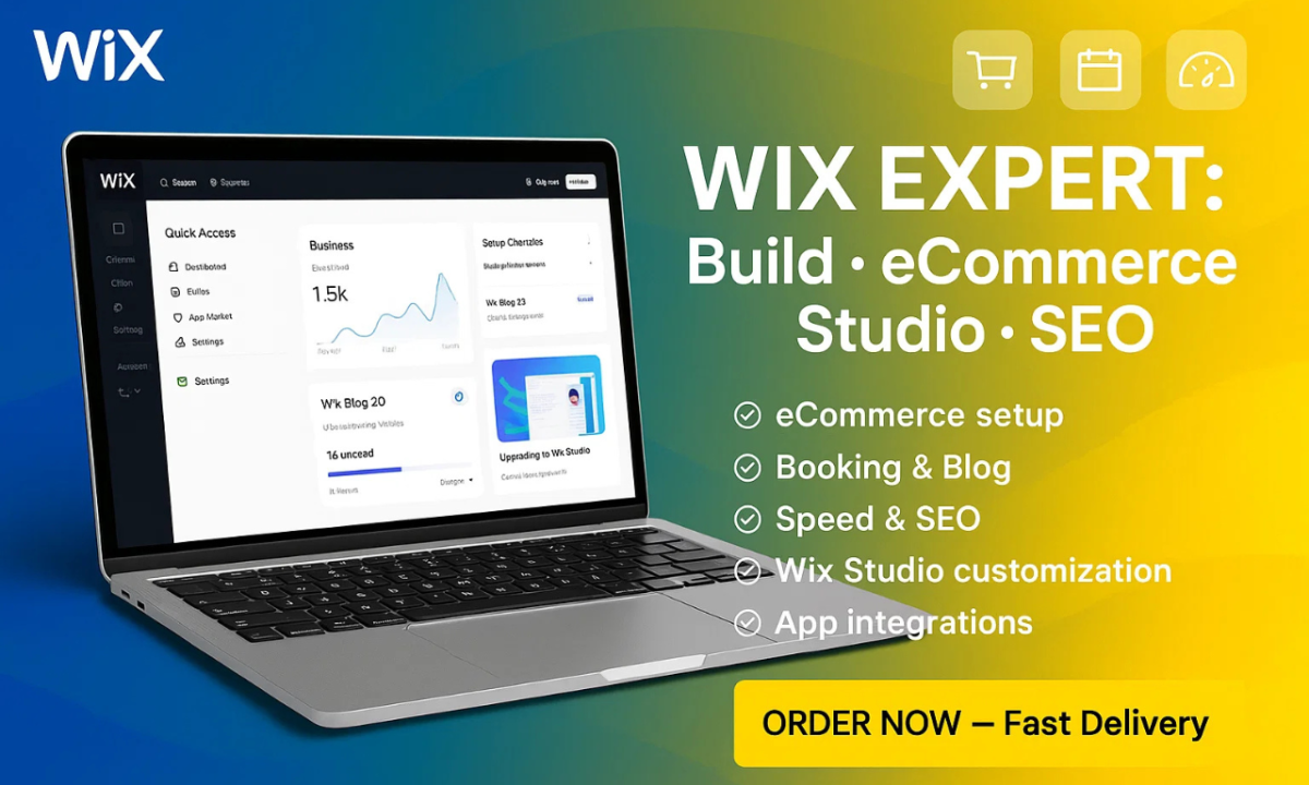 I will build, design, redesign Wix website, Wix eCommerce store, revamp Wix, booking Wix