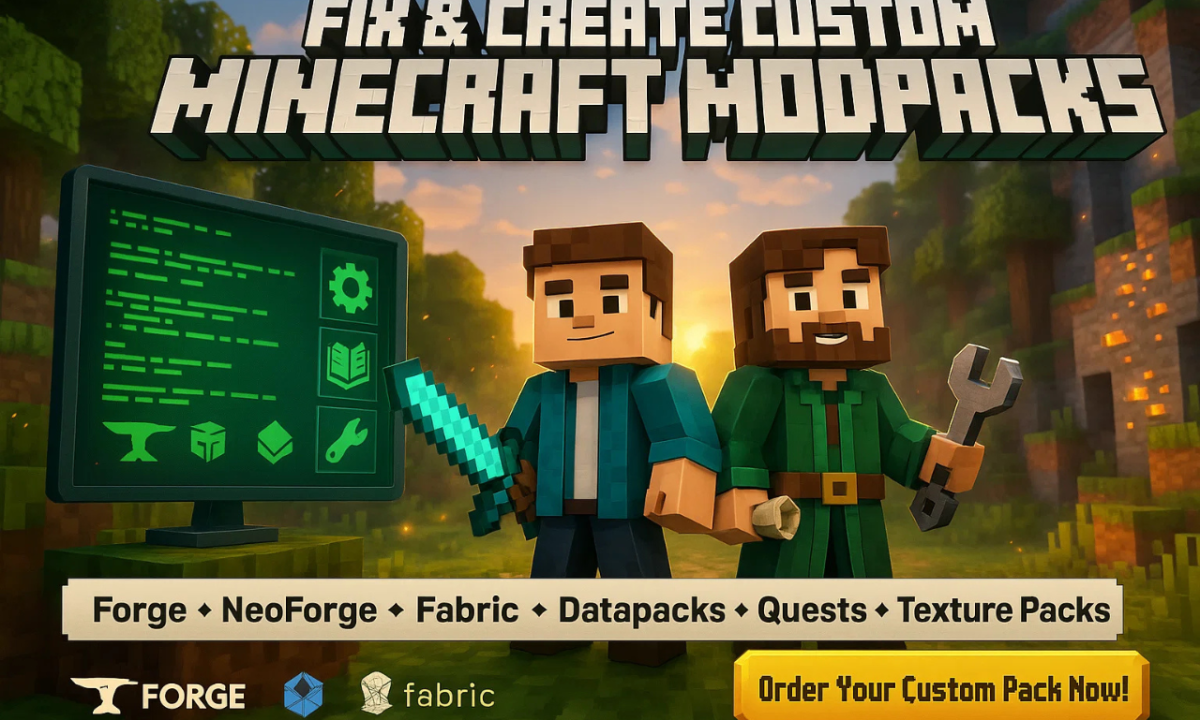 I will create or fix custom minecraft modpack datapack texture pack resource pack quest