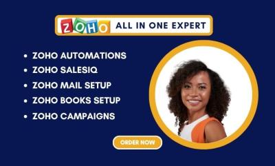 I will Zoho SalesIQ, Zoho Books, Zoho Campaign, Zoho CRM, Zoho Recruits, Zoho Creator