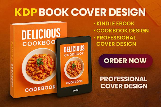 I will design professional KDP book cover Kindle ebook cookbook cover design