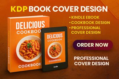 I will design professional KDP book cover Kindle ebook cookbook cover design