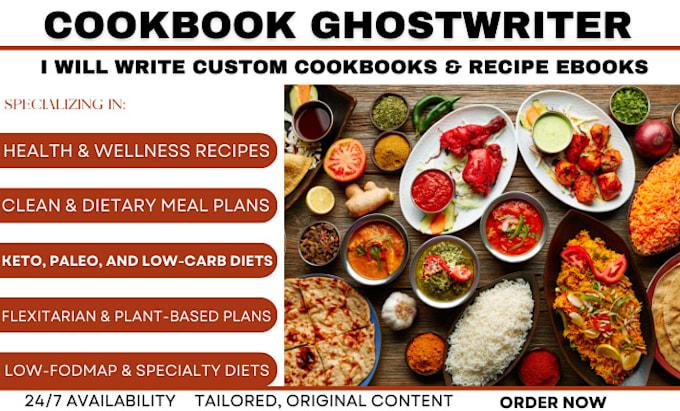 I will write and design custom recipe ebook or diet cookbook from scratch