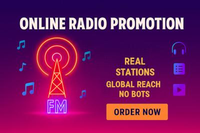 I will promote your music on real popular FM online radio stations worldwide