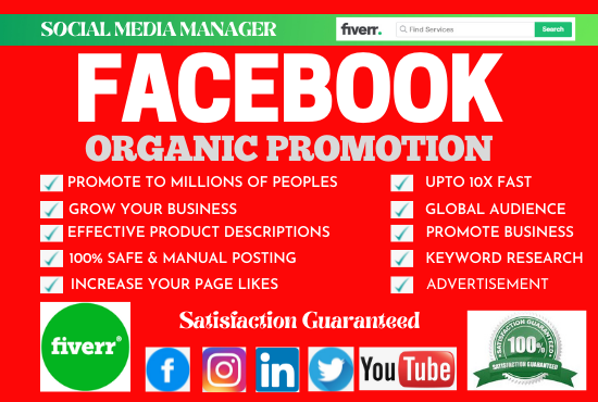 I will organic Facebook business page promotion, and advertising for the US, and UK traffic