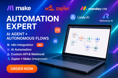 I will construyo automatizaciones n8n, Lindy AI, Relevance AI, Zapier y arreglo flujos