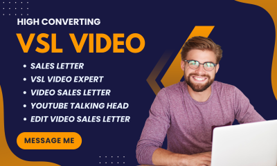 I will VSL Video YouTube VSL Talking Head Editor Sales Letter Edit VSL Video