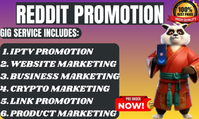 I will do Reddit marketing for ecommerce store business IPTV website crypto product SEO