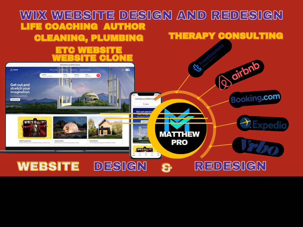 I will do GoDaddy, Wix, Vacation Booking, Airbnb, Renta, WordPress Website