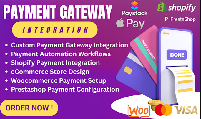 I Will Integrate Secure Shopify, SEPA, Paystack, PrestaShop, and Stripe Payment Gateway