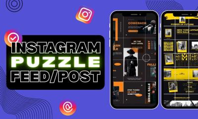 I Will Design Aesthetic Instagram Puzzle Feed Social Media Post Puzzle Grid Template