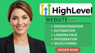 I will gohighlevel expert gohighlevel landing page salesfunnel gohighlevel automations