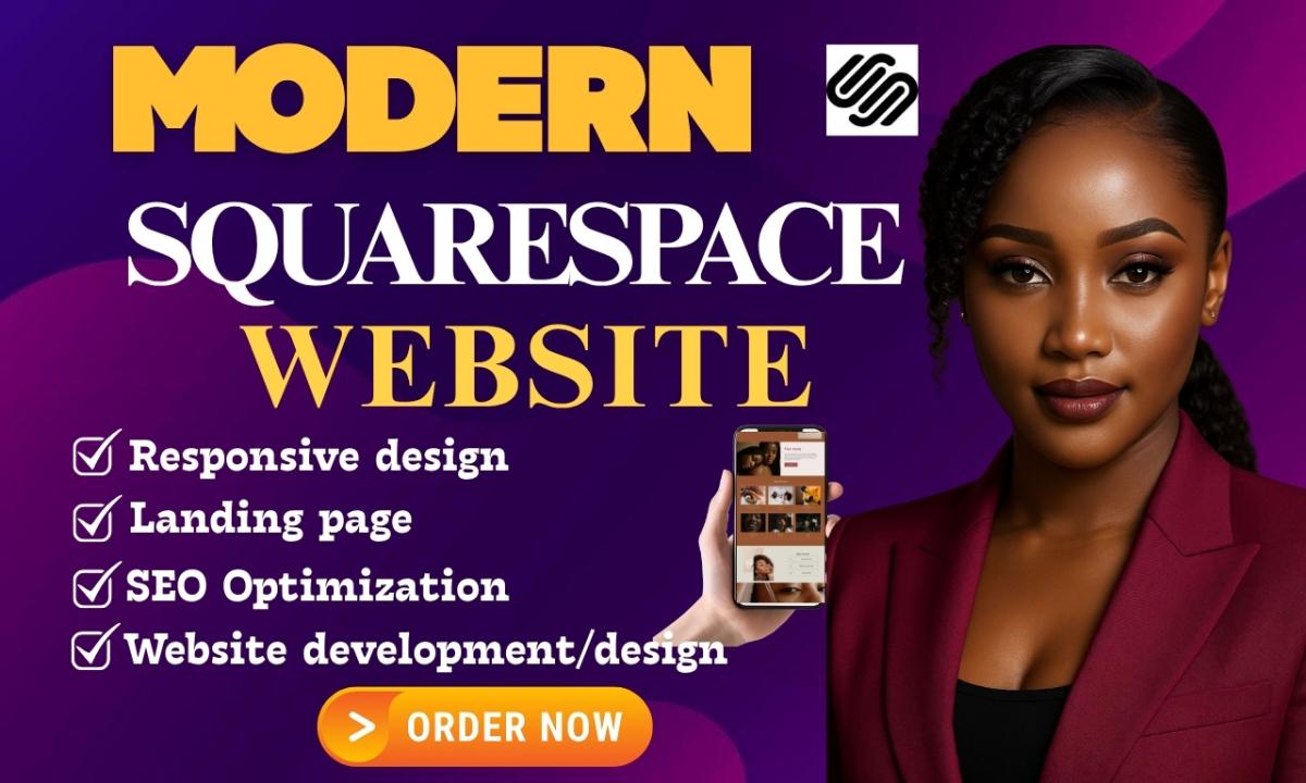 I will design or redesign responsive modern Squarespace website development