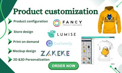I will create premium Zazzle store customily Zakeke and Kickflip product customization