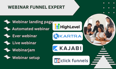 I will be your Kajabi, Online Course Migration, Webinar Funnel Expert, Automation, Kartra
