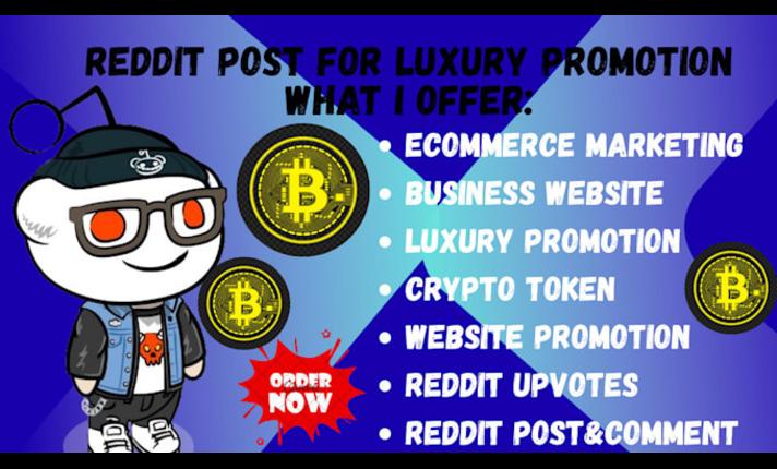 I will do Reddit post upvote for SaaS crypto token ecommerce business website marketing