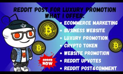 I will do Reddit post upvote for SaaS crypto token ecommerce business website marketing