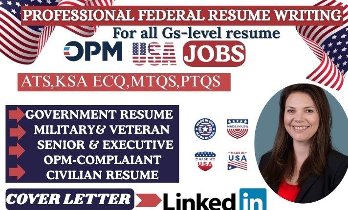 I will write a 2 page federal, USAJOBS, executive, government, and military resume